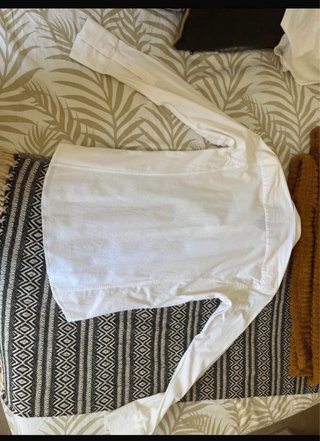 Camisa blanca de manga larga para hombre