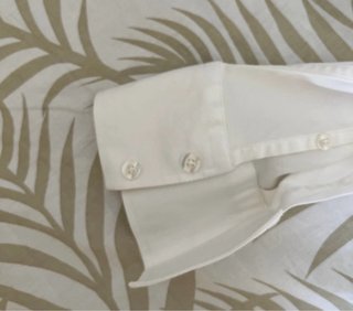 Camisa blanca de manga larga para hombre