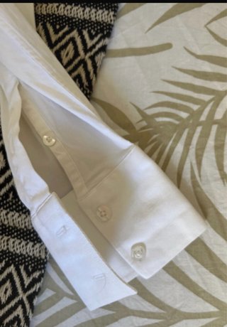 Camisa blanca de manga larga para hombre