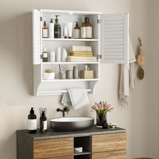 Armario de pared para baño con 2 puertas abatibles