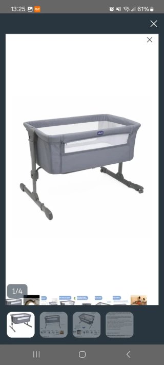 Cuna colecho Chicco gris