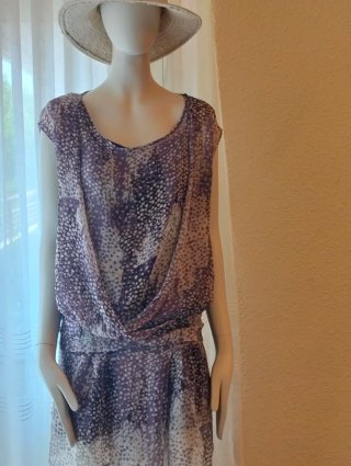 Vestido corto gasa estampado morado