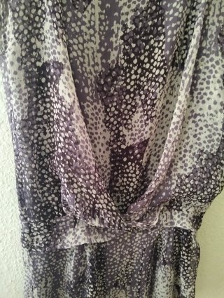 Vestido corto gasa estampado morado