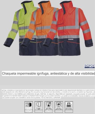 Chaqueta de trabajo: impermeable, ignífuga y resis