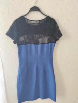 Vestido Desigual Negro y Azul