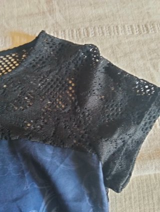 Vestido Desigual Negro y Azul