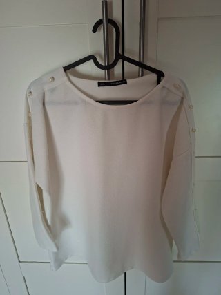 Blusa Sfera Blanca Perlas Talla S