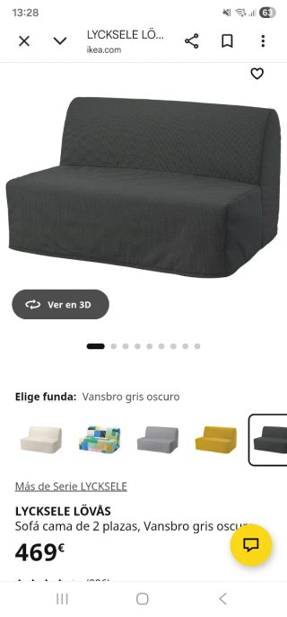 Sofá cama 2 plazas Ikea nuevo