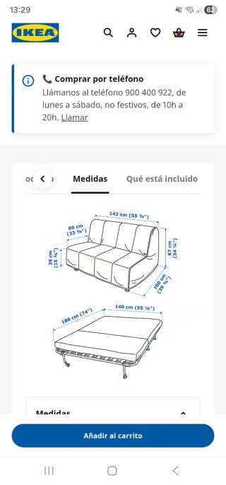 Sofá cama 2 plazas Ikea nuevo