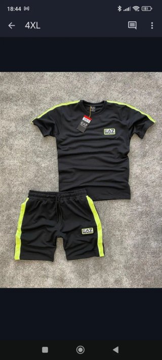 Conjunto EA7 Negro y Amarillo Talla 4XL