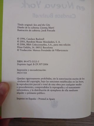 Libro Sexo en Nueva York, Candace Brushnell