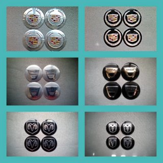 4 pegatinas 56mm tapabuje Cadillac Dacia Dodge log