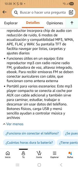 Reproductor MP3 64GB Bluetooth Poeloissy