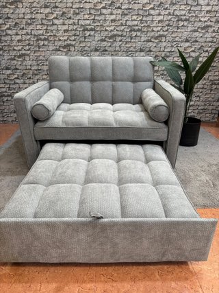 Sofá Cama Gris Tela 118cm