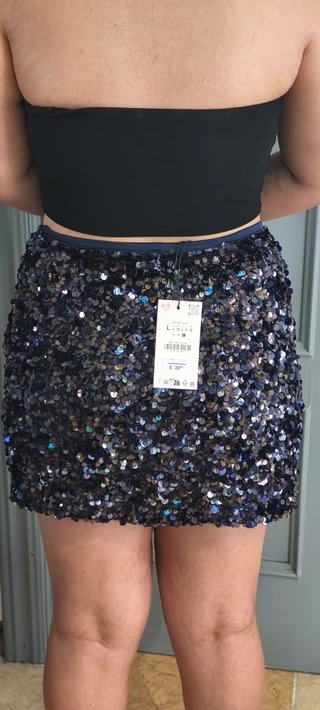 Falda Zara lentejuelas Talla L