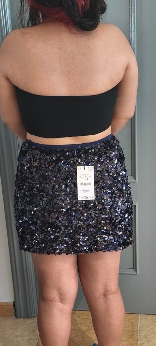Falda Zara lentejuelas Talla L