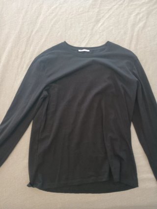 Camiseta manga larga negra hombre