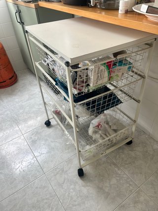 Carrito auxiliar cocina 3 cestas