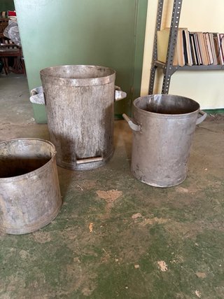 3 Cubos Lecheros Metálicos Antiguos