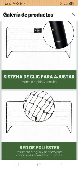 Portería de fútbol infantil Umbro