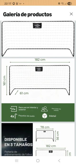 Portería de fútbol infantil Umbro