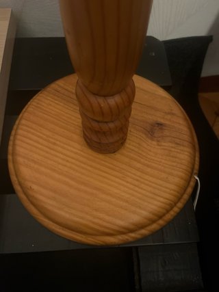 Lámpara de pie madera pantalla blanca
