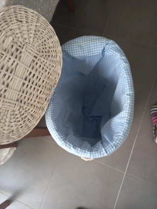 Cesto de mimbre para ropa sucia con tapa