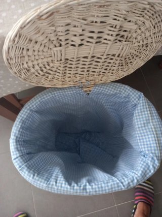 Cesto de mimbre para ropa sucia con tapa