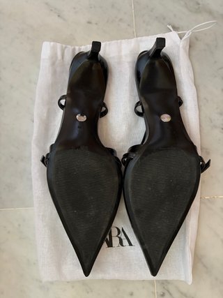 Zapatos Zara Stilettos Charol Negro Talla 38