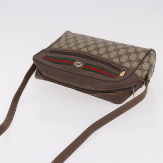 GUCCI GG Supreme Web Sherry Line Shoulder Bag PVC