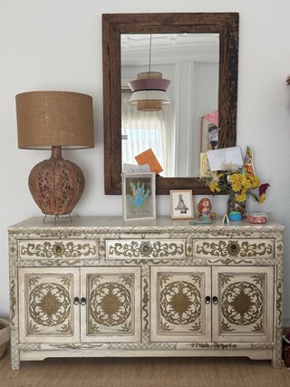 Aparador Vical Home Madera blanco y Dorado