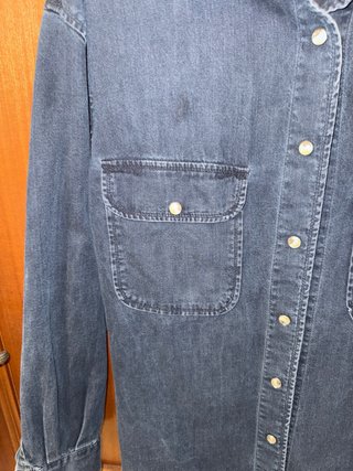Camisa vaquera oscura algodón Talla L