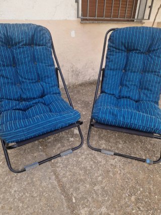 Conjunto jardín hierro plegable 2 sillones y sofá