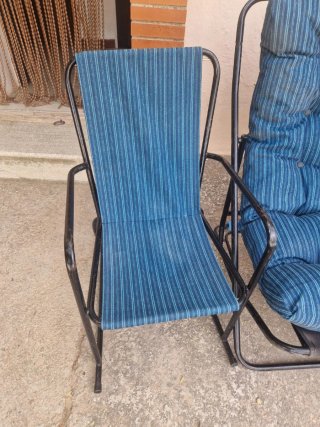 Conjunto jardín hierro plegable 2 sillones y sofá