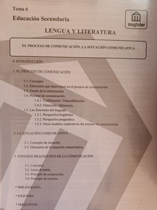 Temario Magister Oposiciones LyL