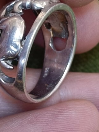 Anillo Plata Ley 925 Calado Elefantes