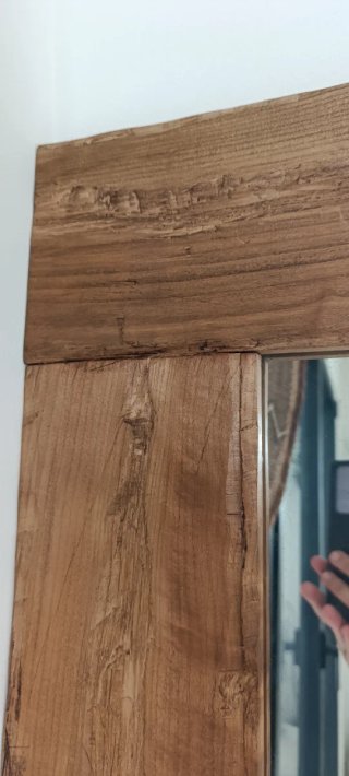 Espejo de madera natural