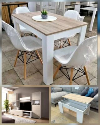Packs de salón+mesas+4 sillas + mesa de centro