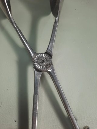 Pinzas de Servicio Vintage (Baño de Plata)