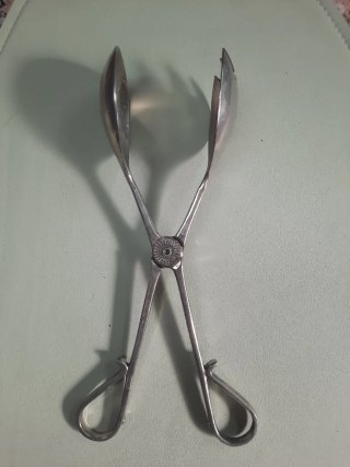 Pinzas de Servicio Vintage (Baño de Plata)