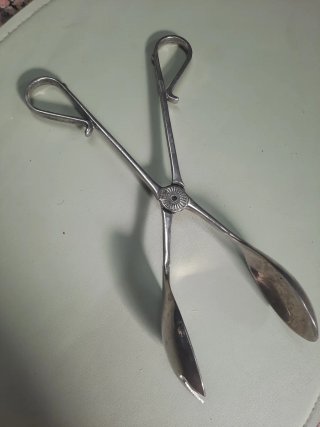 Pinzas de Servicio Vintage (Baño de Plata)