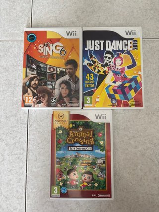 Pacchetto 3 Giochi Wii: Just Dance, Animal Crossing, Let's Sing
