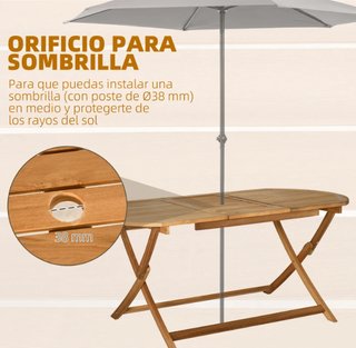 Conjunto Jardín Madera Plegable 7 Piezas