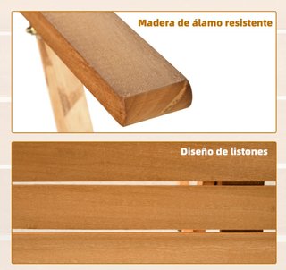 Conjunto Jardín Madera Plegable 7 Piezas