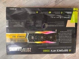 Tarjeta Gráfica Zotac Gaming RTX 2080 en su caja