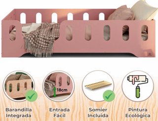 Cama Infantil Montessori Rosa