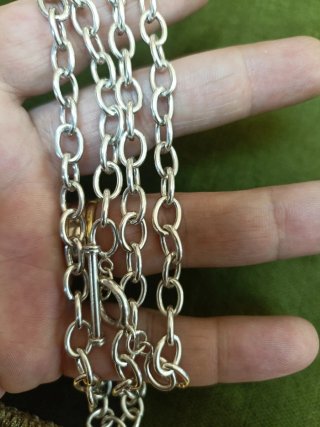 Elegante cadena de plata con cierre de palanca