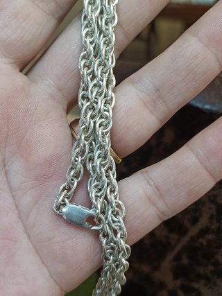 Elegante Cadena Cordón Plata