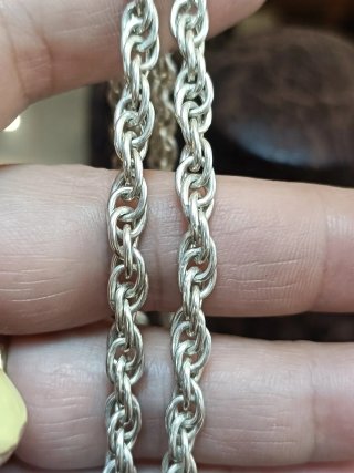 Elegante Cadena Cordón Plata