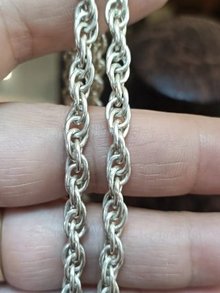 Elegante Cadena Cordón Plata